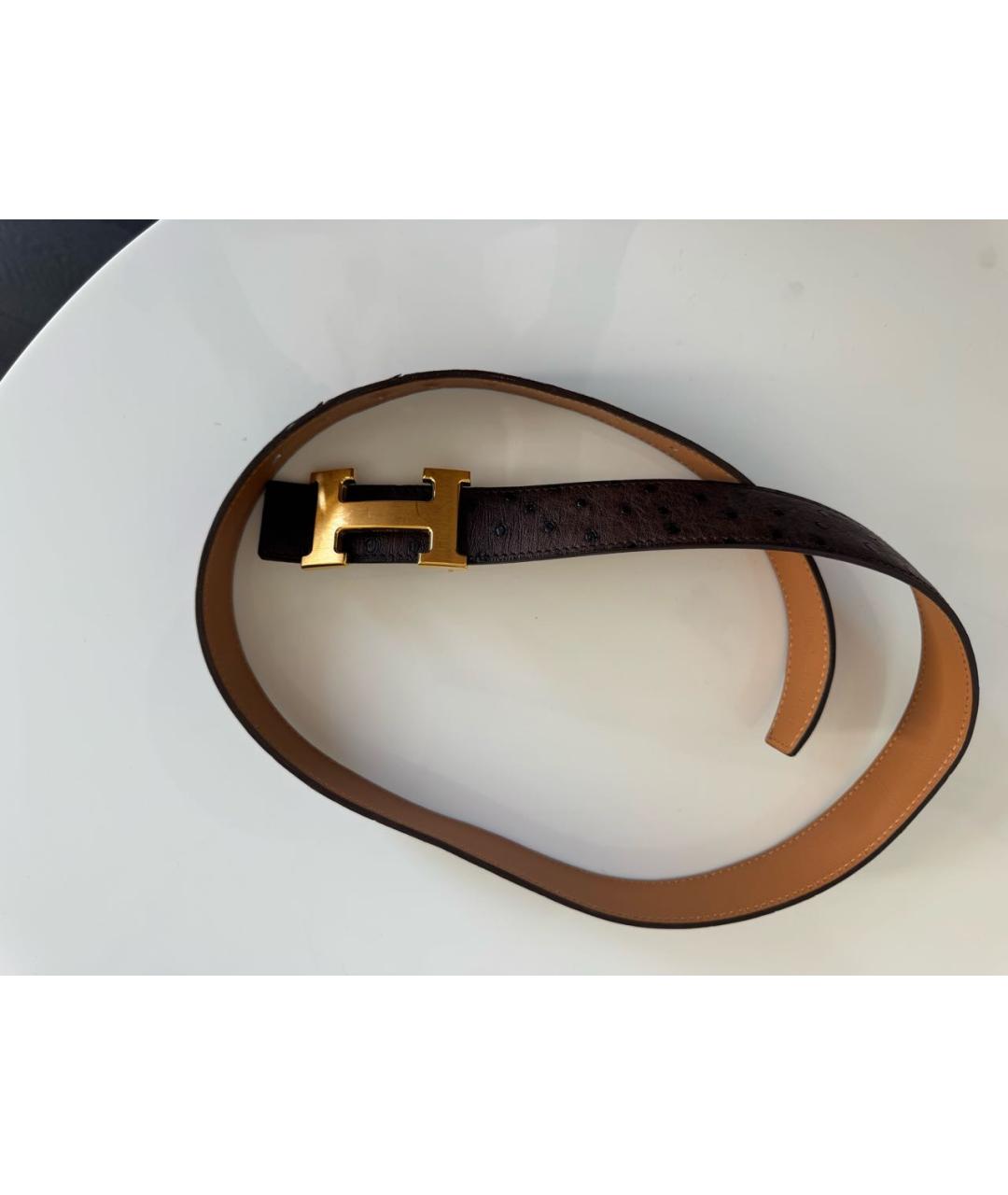 HERMES Коричневый кожаный ремень, фото 6
