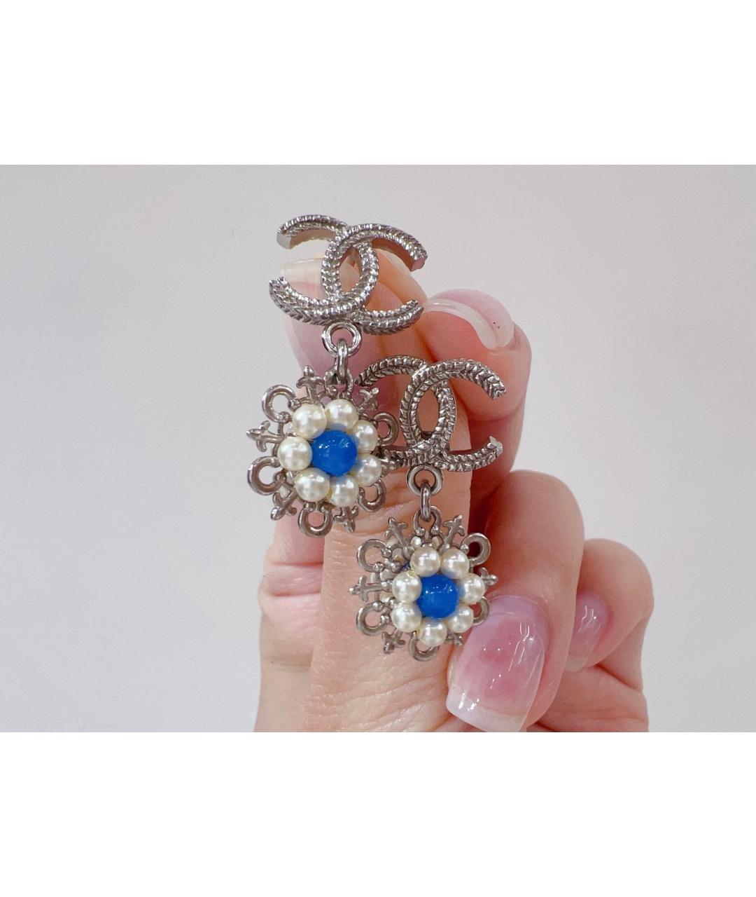 CHANEL Серебряные серьги, фото 2