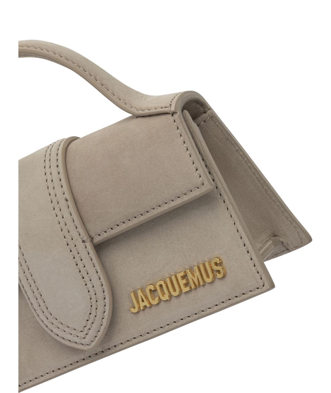 JACQUEMUS Бежевая кожаная сумка через плечо, фото 4