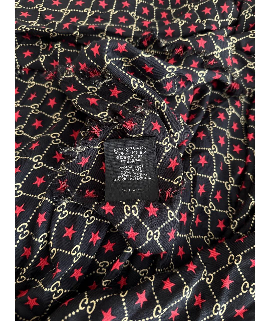 GUCCI Черный шелковый платок, фото 4