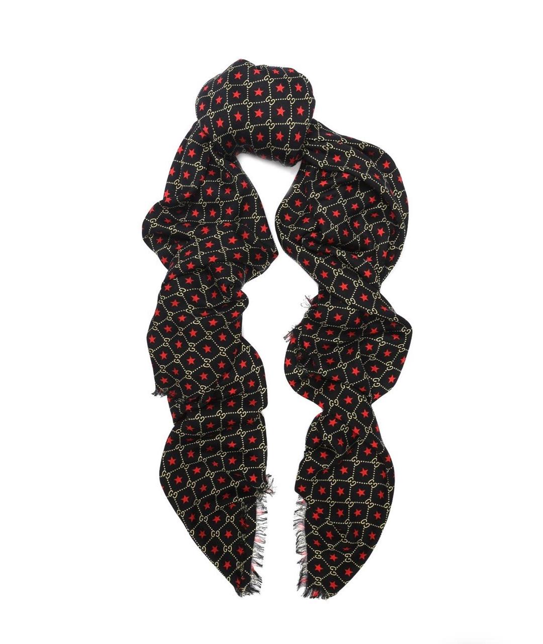 GUCCI Черный шелковый платок, фото 5