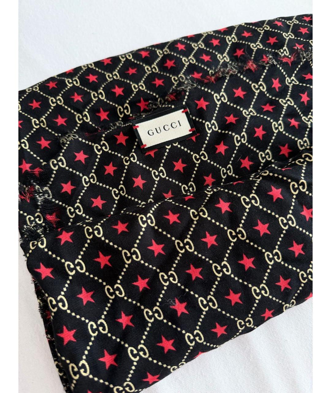 GUCCI Черный шелковый платок, фото 2