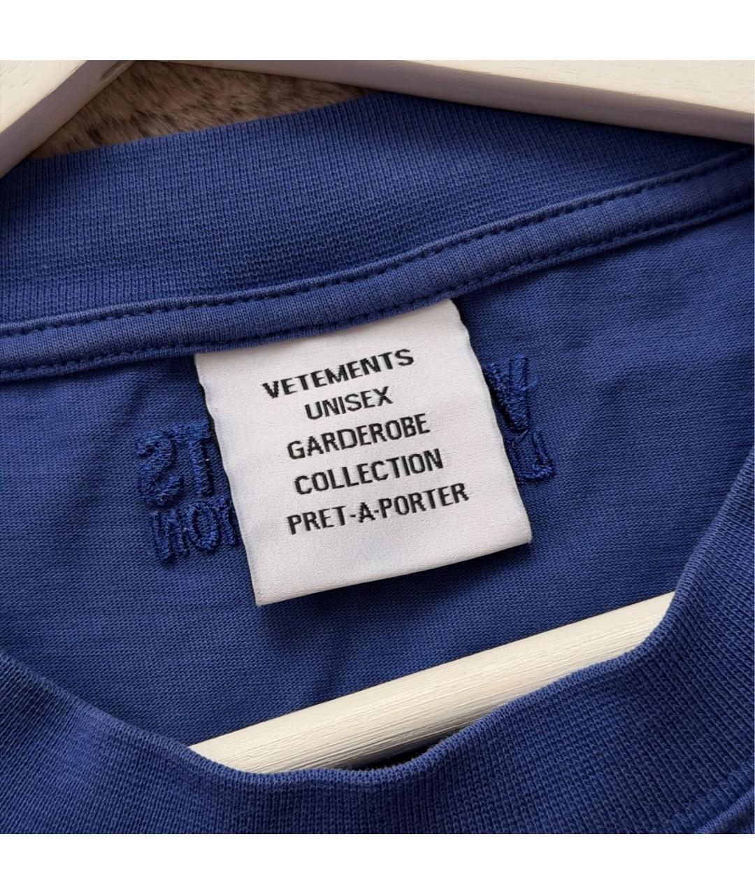 VETEMENTS Фиолетовая хлопковая футболка, фото 3