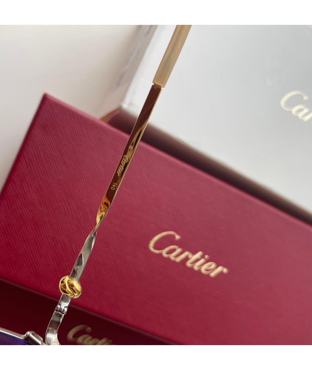CARTIER Золотые металлические солнцезащитные очки, фото 8