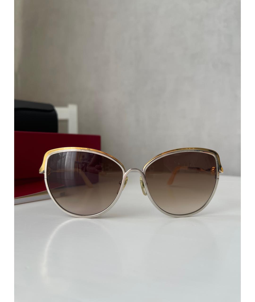 CARTIER Золотые металлические солнцезащитные очки, фото 10
