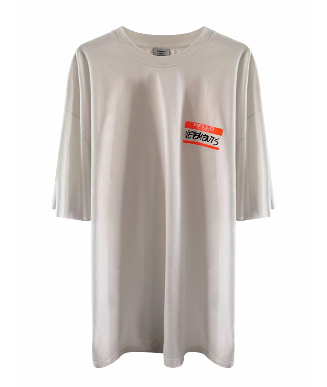 VETEMENTS Белая хлопковая футболка, фото 1