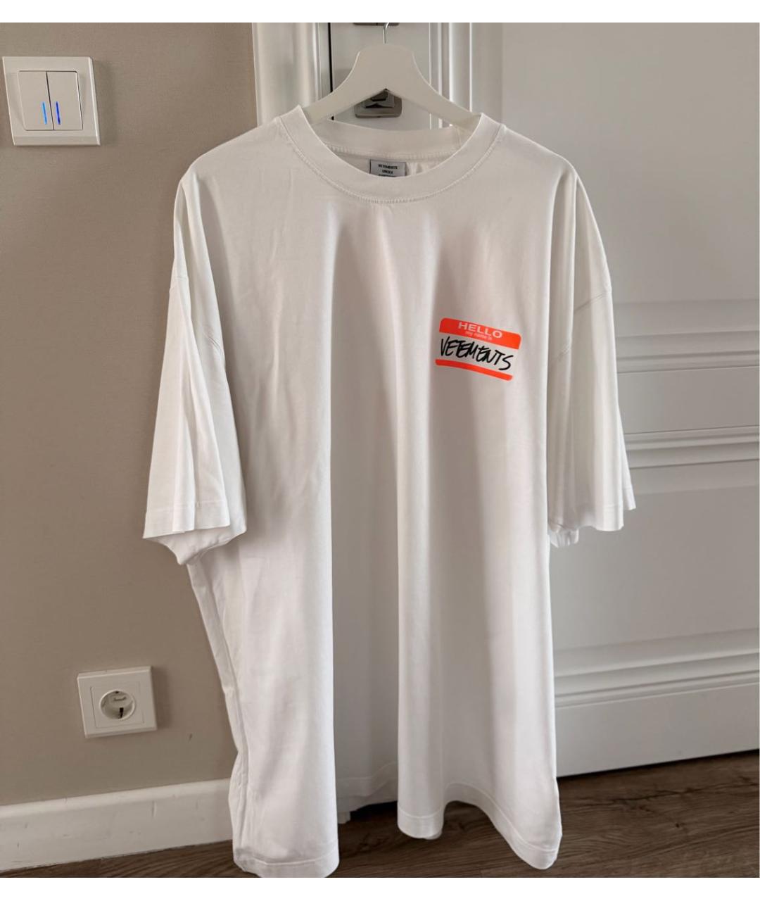 VETEMENTS Белая хлопковая футболка, фото 5