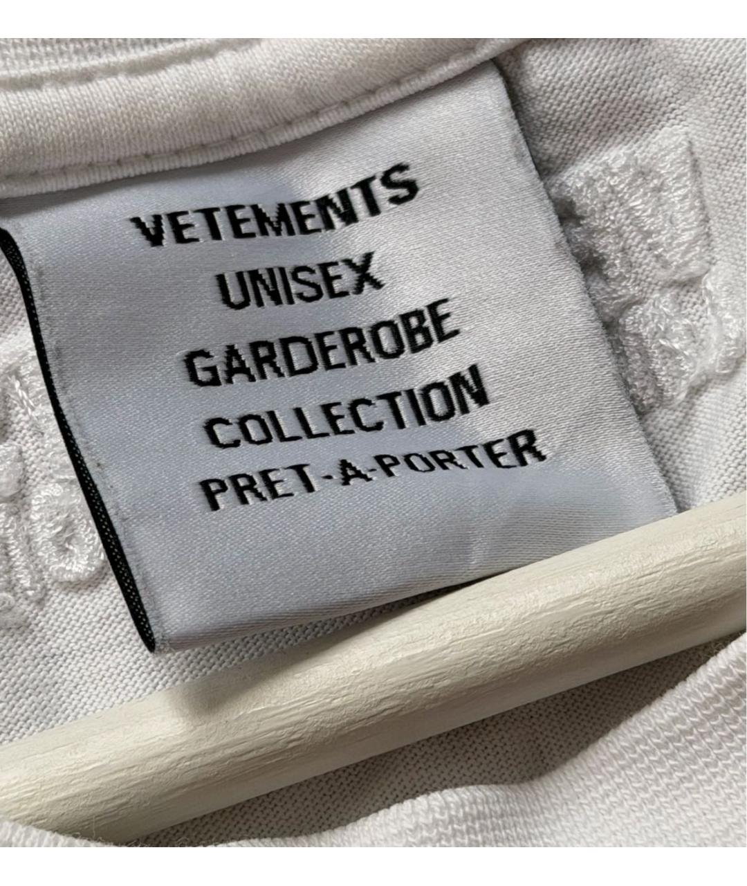 VETEMENTS Белая хлопковая футболка, фото 4