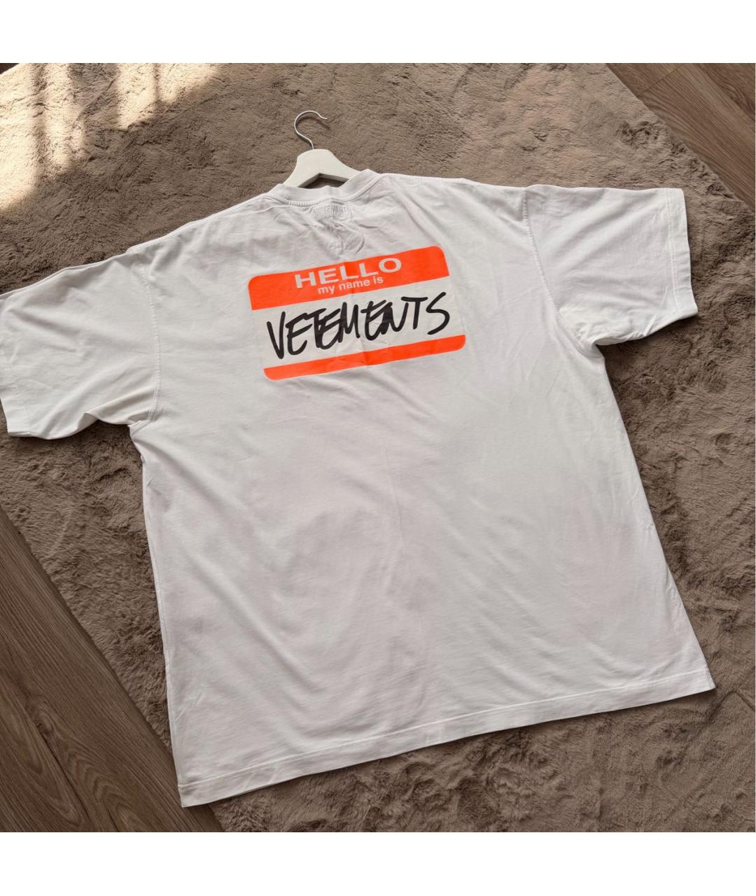VETEMENTS Белая хлопковая футболка, фото 3