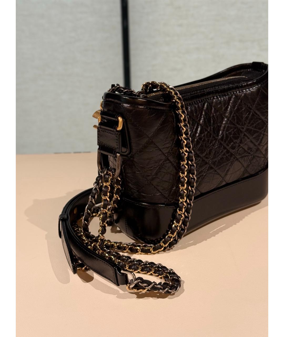 CHANEL Черная кожаная сумка через плечо, фото 6