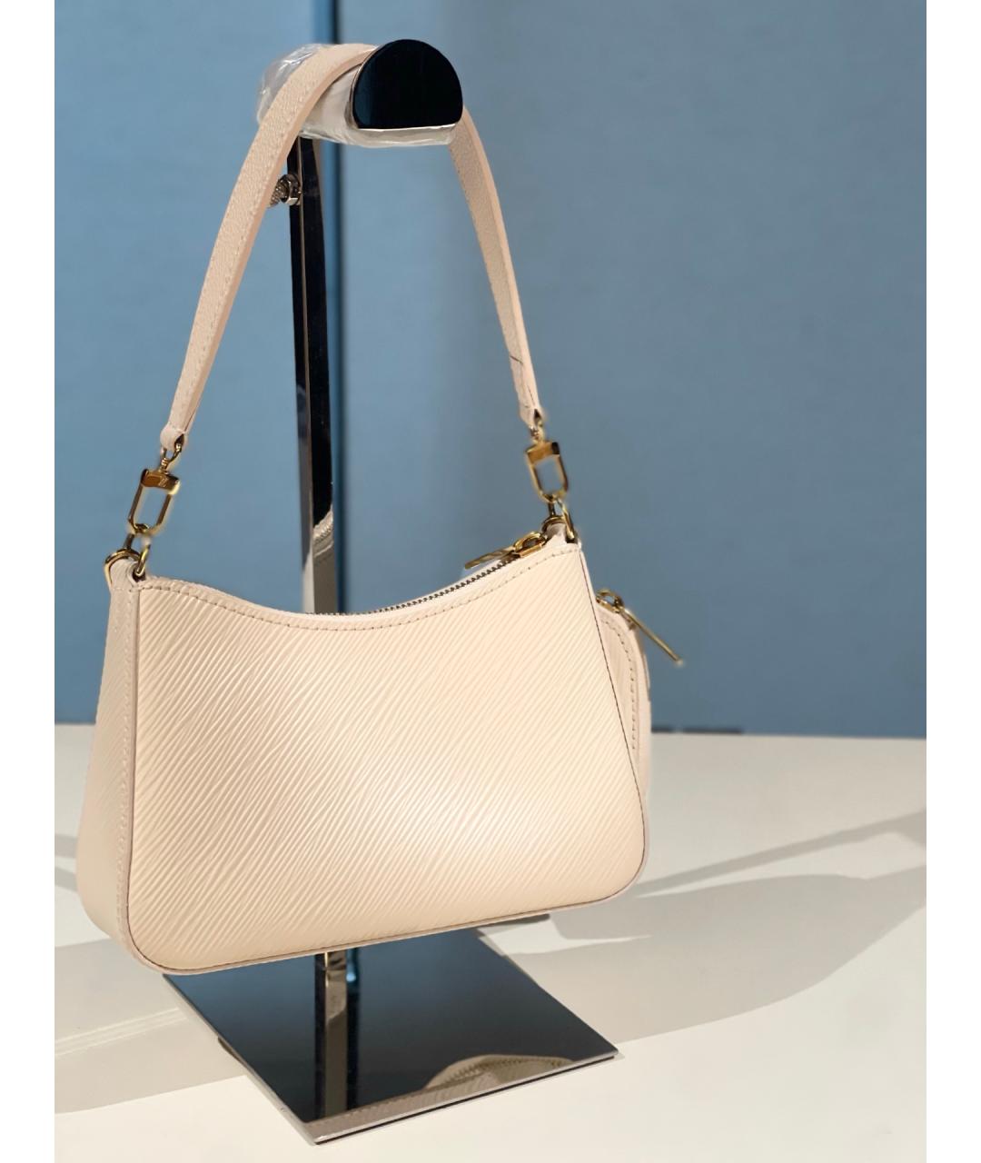 LOUIS VUITTON Белая кожаная сумка через плечо, фото 4