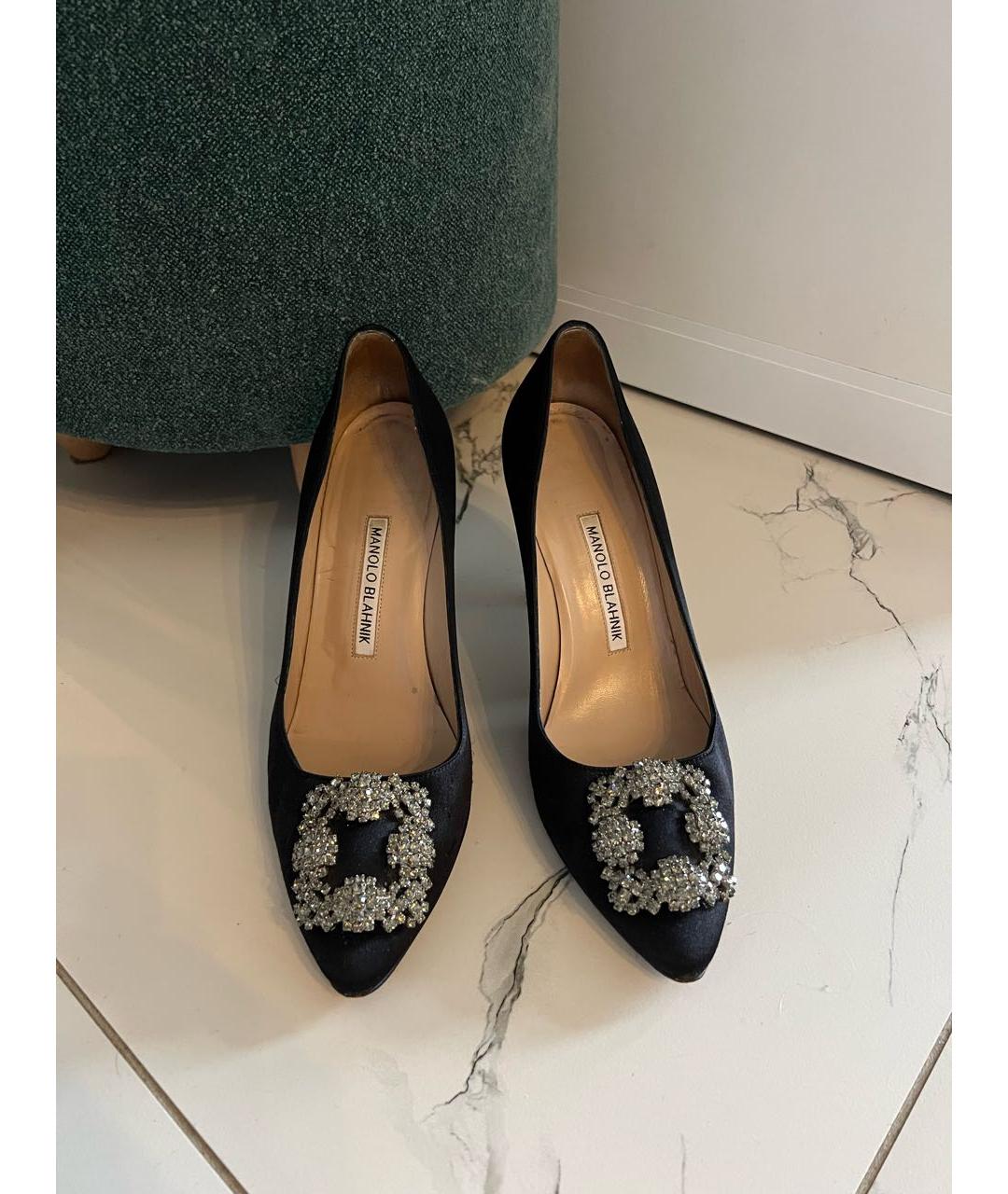 MANOLO BLAHNIK Черные текстильные туфли, фото 2
