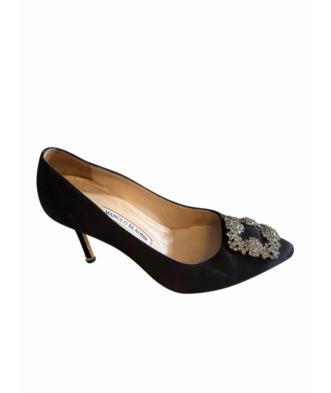 MANOLO BLAHNIK Черные текстильные туфли, фото 1