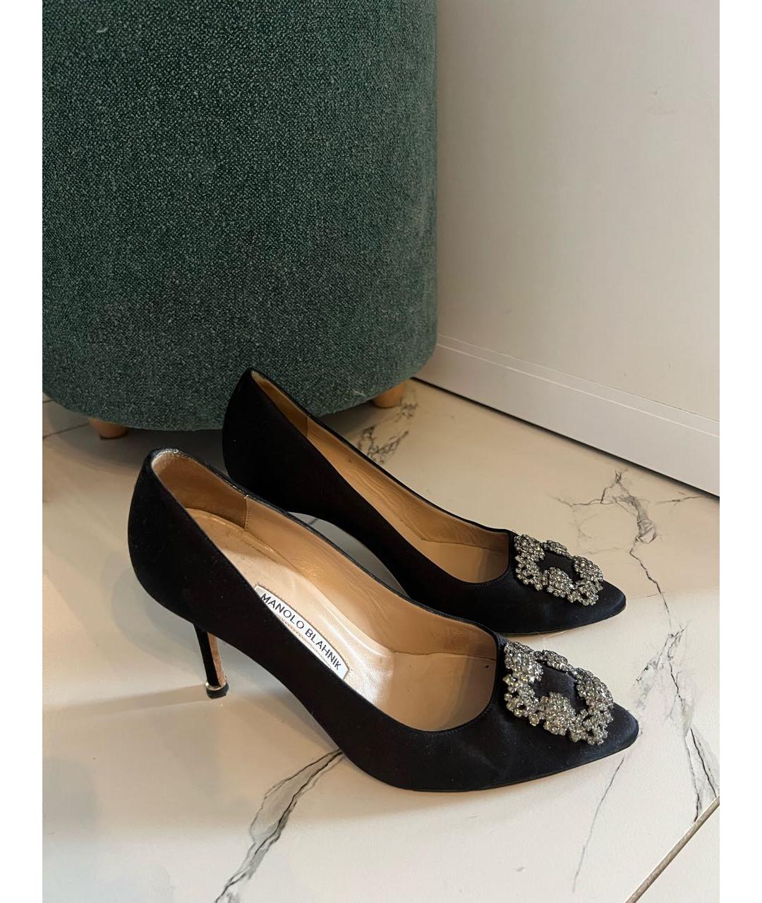 MANOLO BLAHNIK Черные текстильные туфли, фото 4