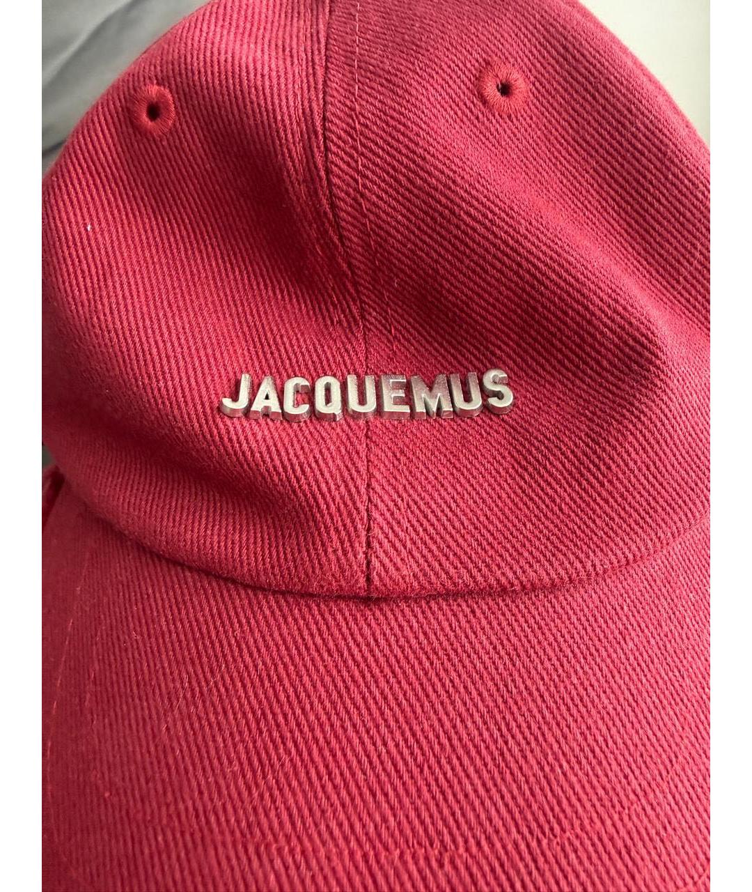 JACQUEMUS Бордовая хлопковая кепка, фото 4