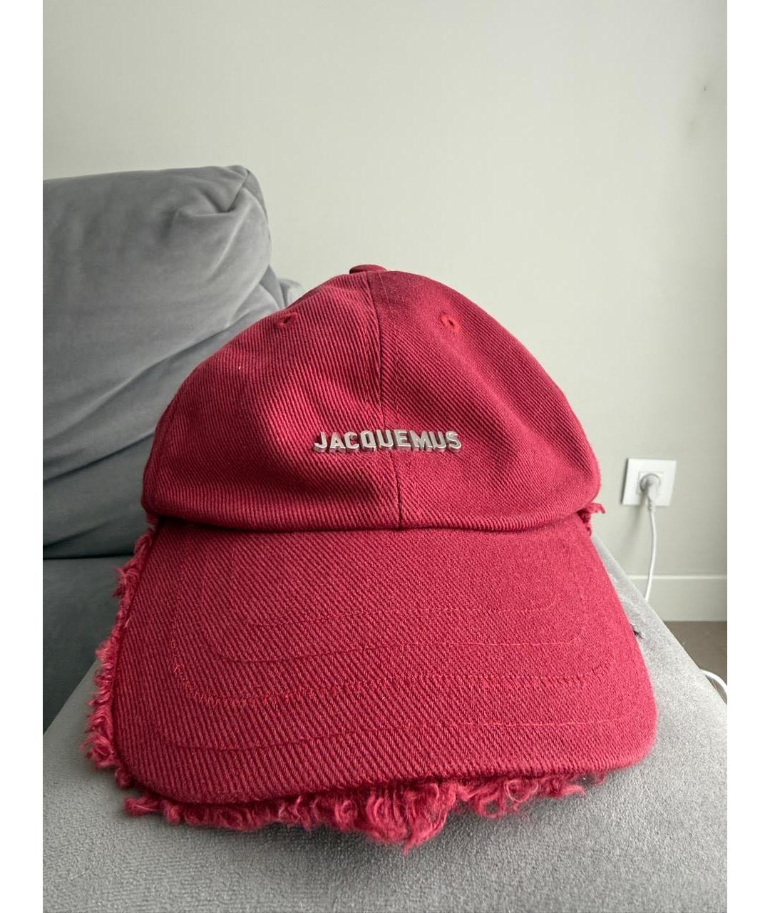 JACQUEMUS Бордовая хлопковая кепка, фото 6