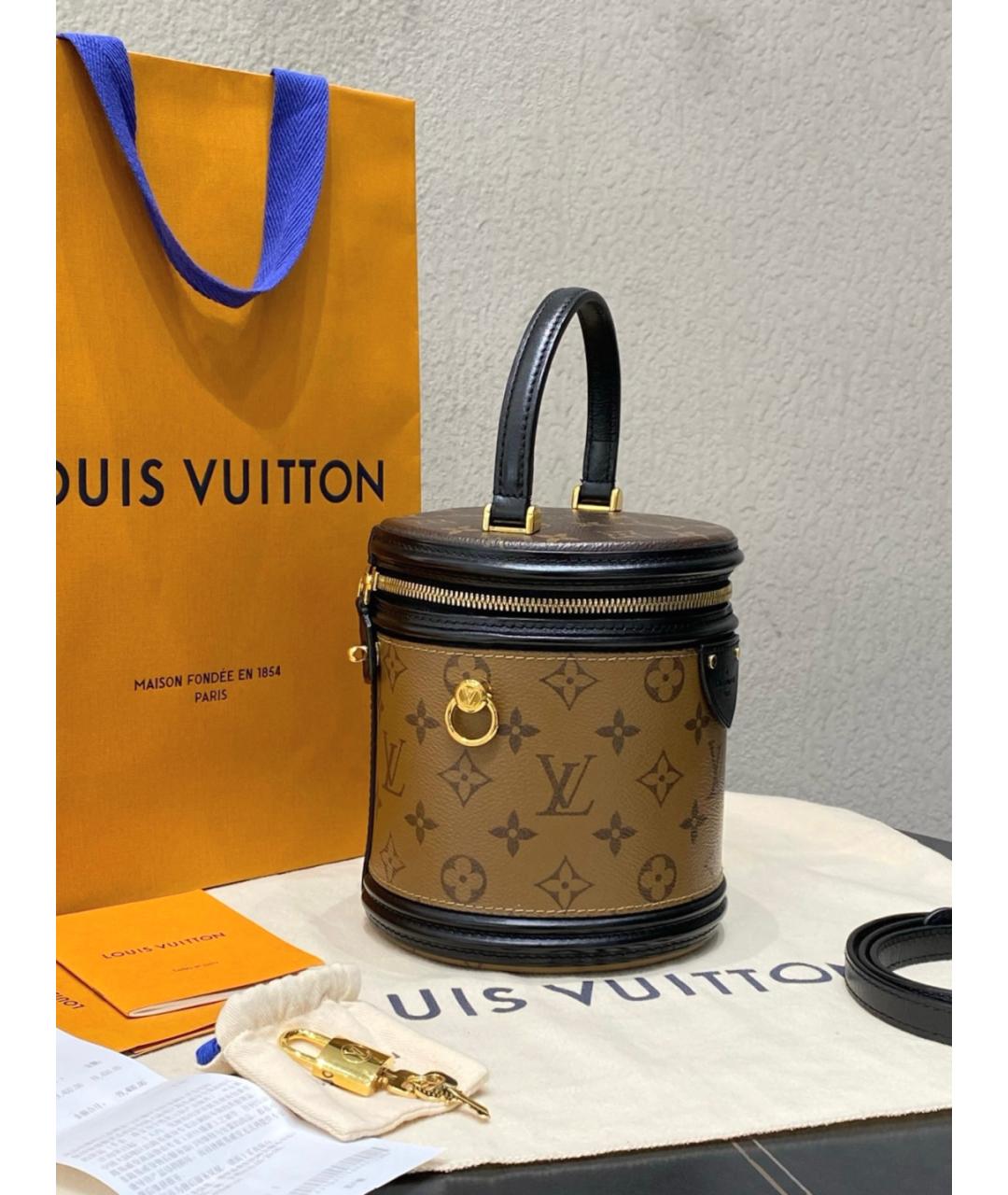 LOUIS VUITTON Коричневая сумка с короткими ручками, фото 4