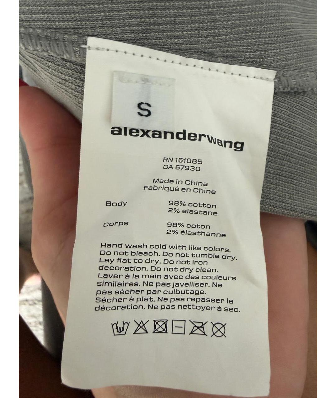 ALEXANDER WANG Серое хлопковое платье, фото 5