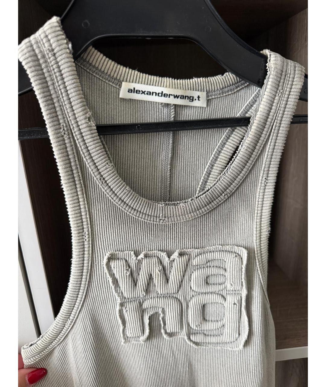 ALEXANDER WANG Серое хлопковое платье, фото 3