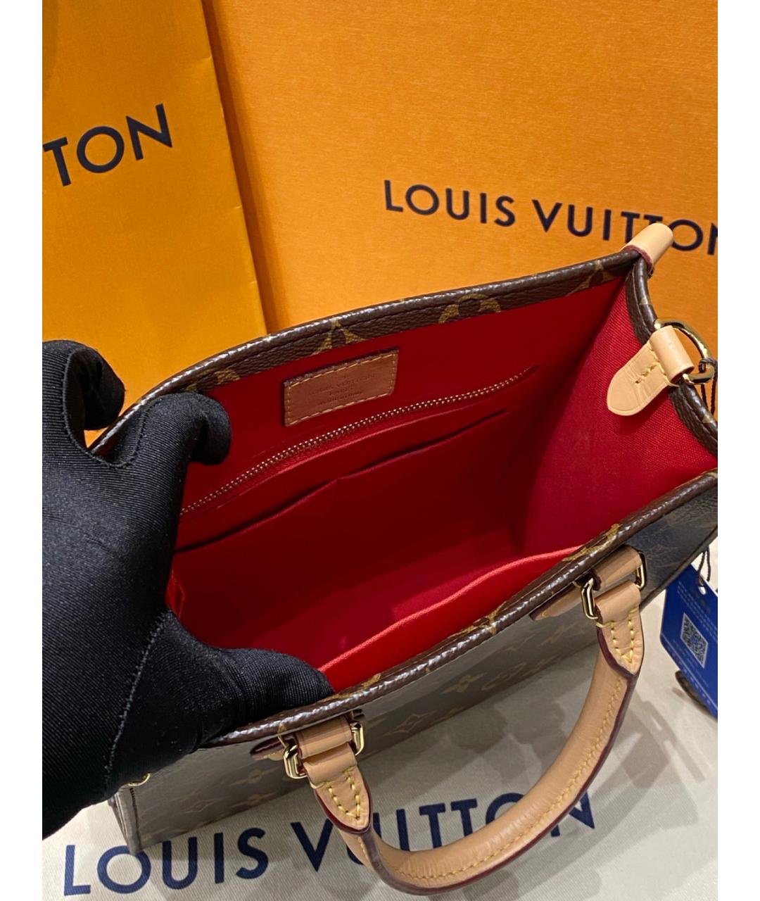 LOUIS VUITTON Коричневая сумка с короткими ручками, фото 7