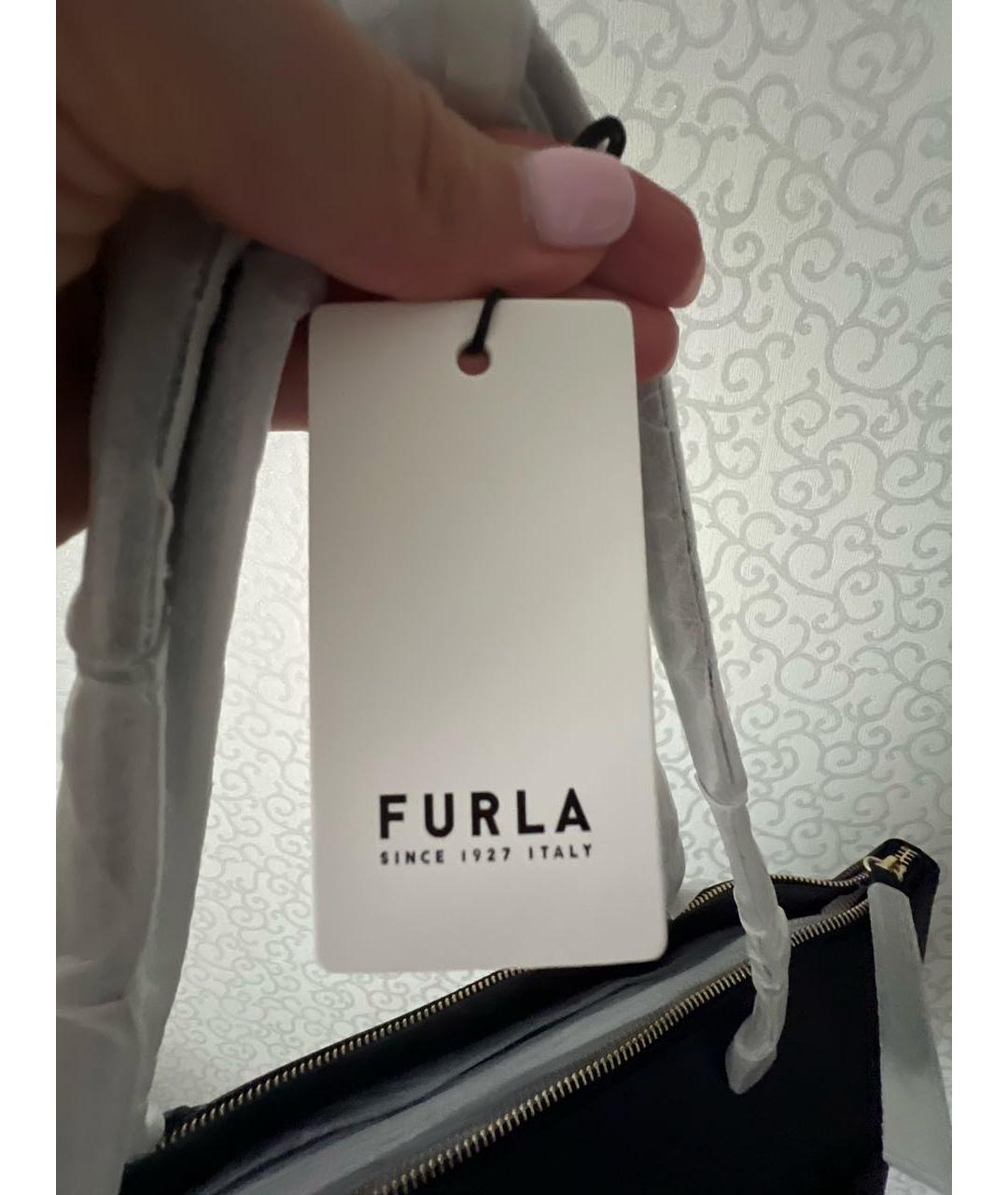 FURLA Темно-синяя кожаная сумка через плечо, фото 6