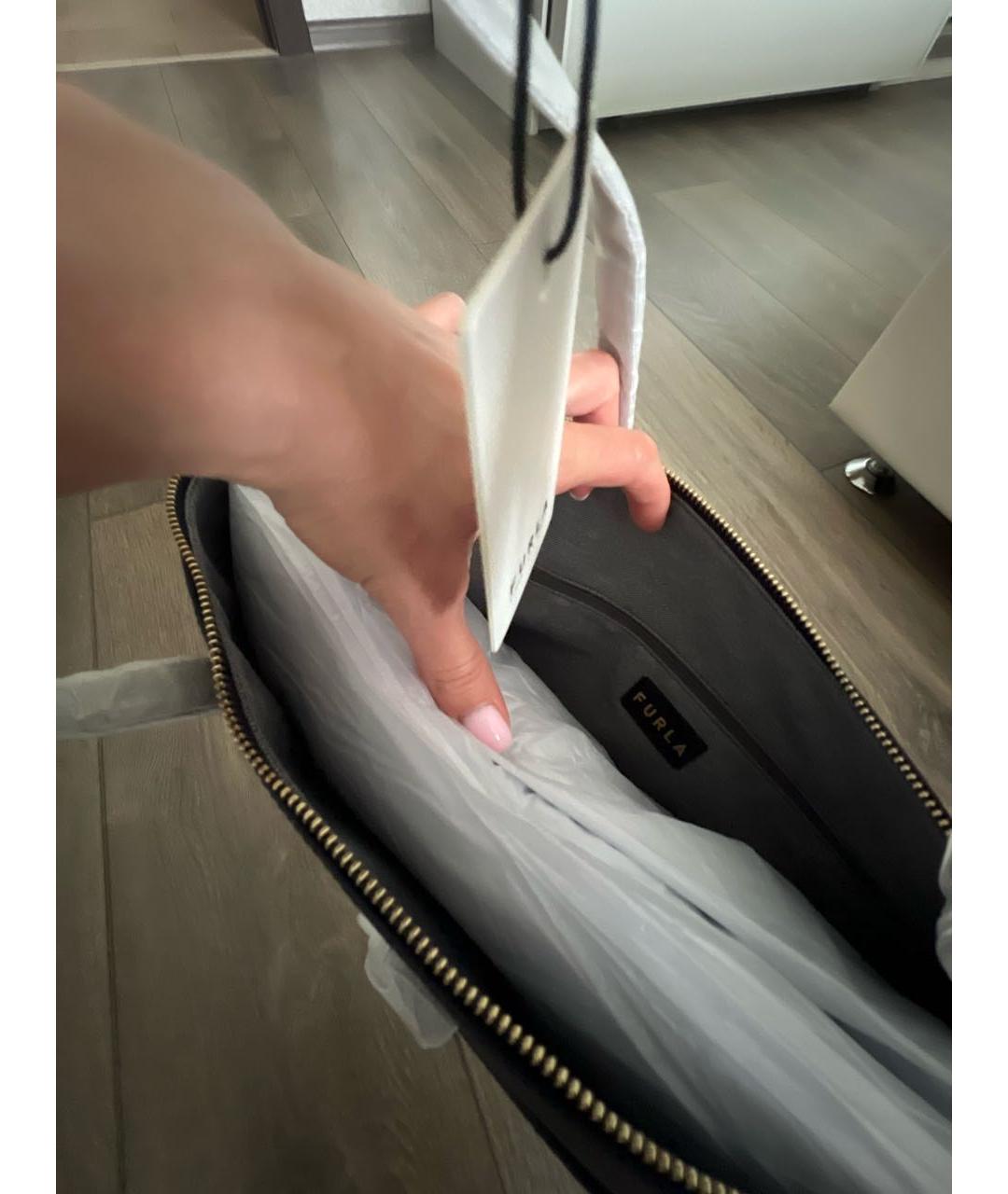 FURLA Темно-синяя кожаная сумка через плечо, фото 4