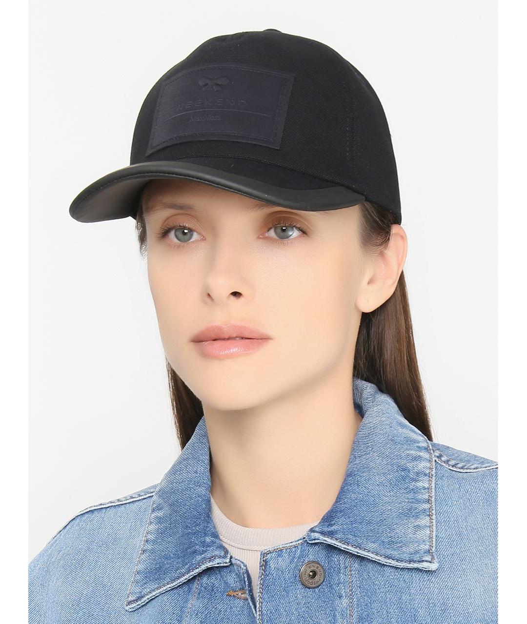 WEEKEND MAX MARA Черная хлопковая кепка, фото 8