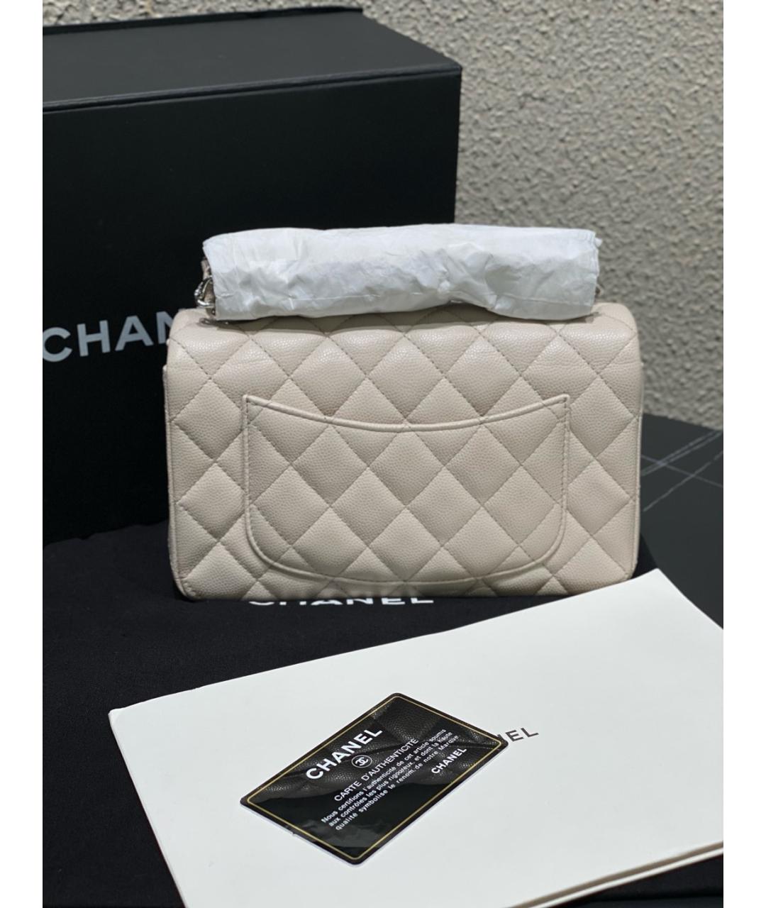 CHANEL Белая кожаная сумка через плечо, фото 3