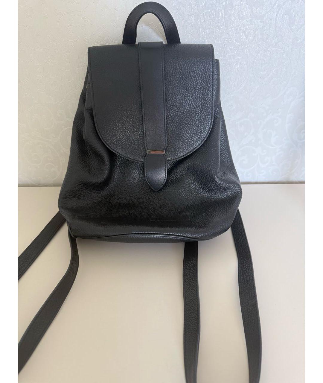 JIL SANDER Черный кожаный рюкзак, фото 8