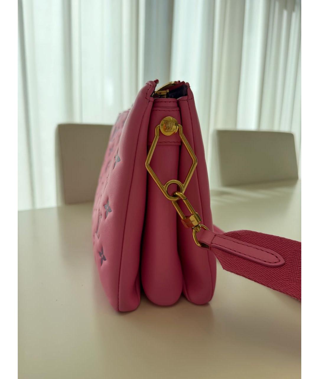LOUIS VUITTON Розовая кожаная сумка через плечо, фото 2