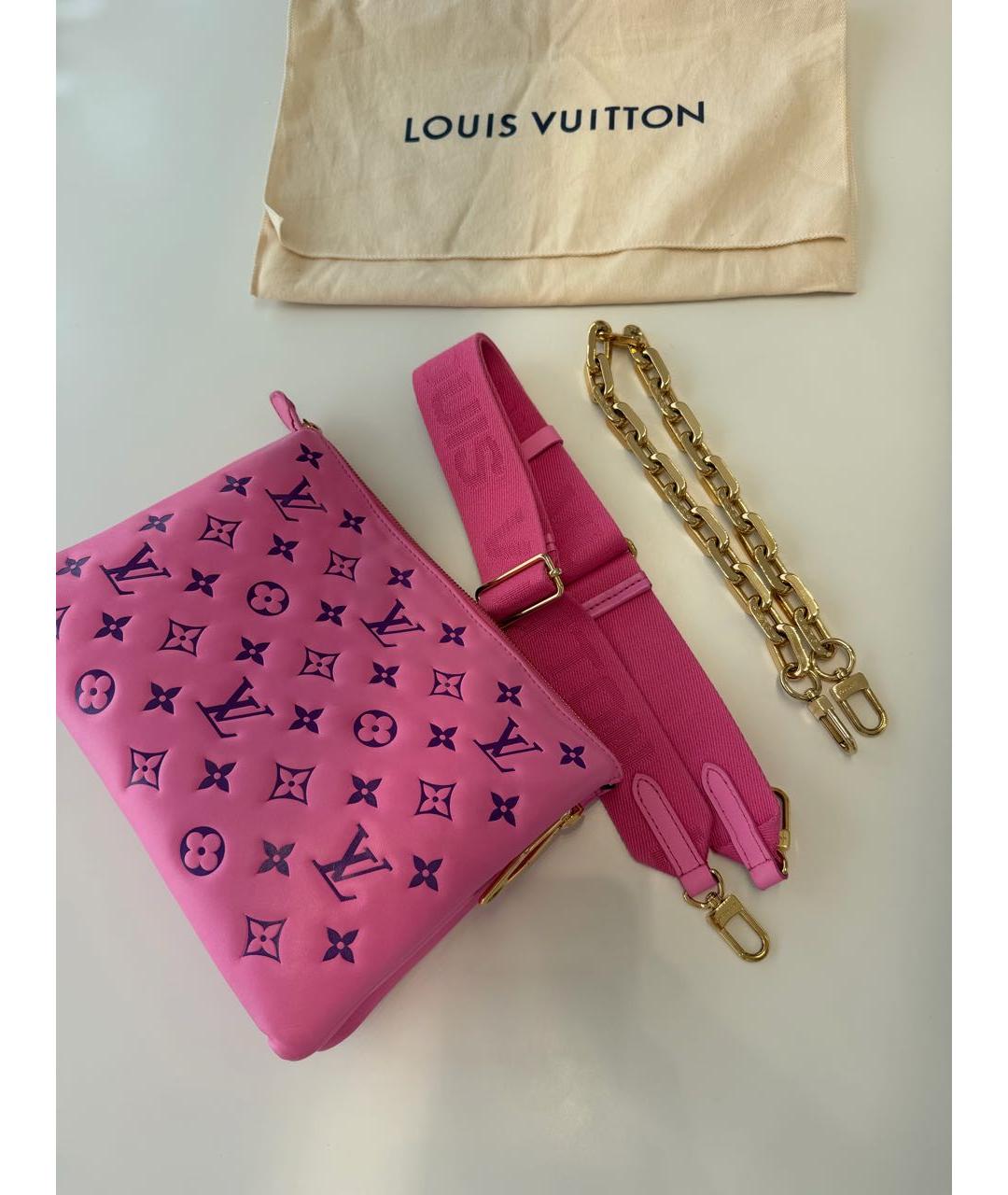 LOUIS VUITTON Розовая кожаная сумка через плечо, фото 3