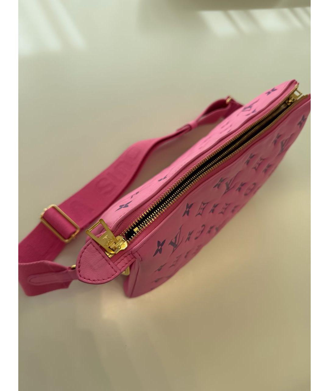 LOUIS VUITTON Розовая кожаная сумка через плечо, фото 6