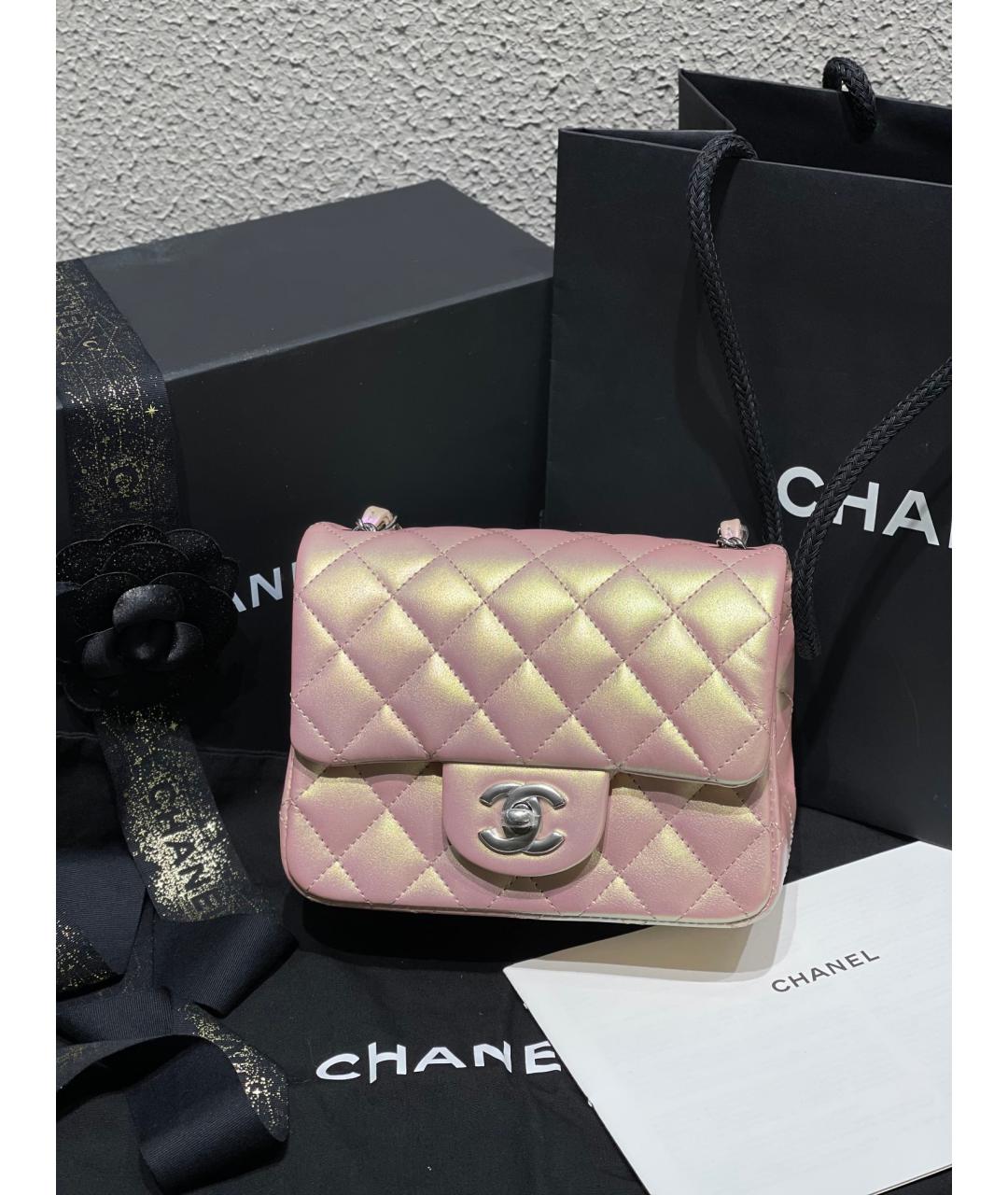 CHANEL Розовая кожаная сумка через плечо, фото 3