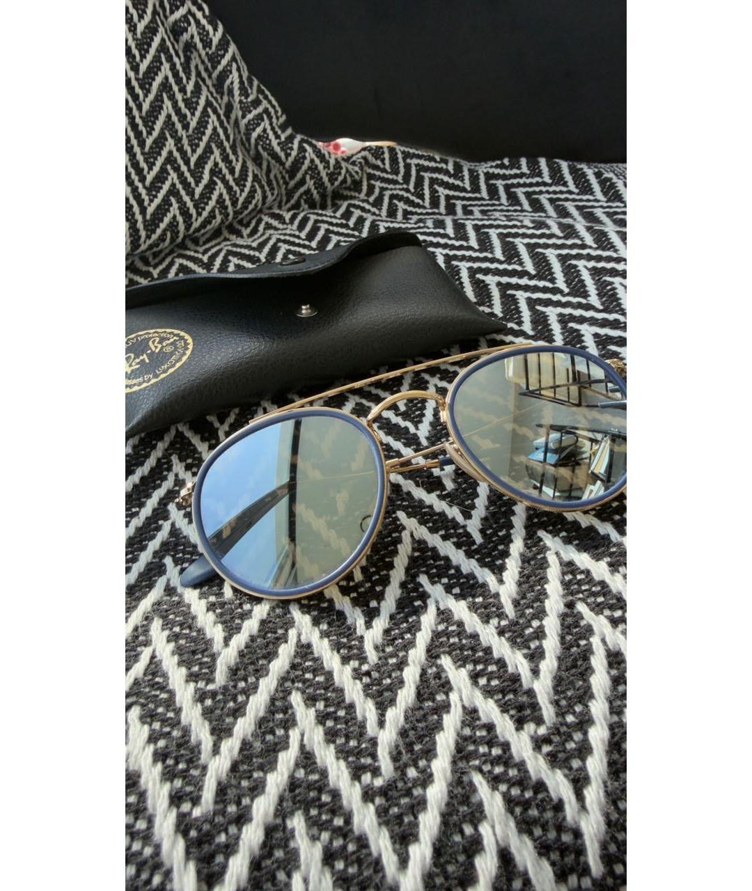 RAY BAN Золотые металлические солнцезащитные очки, фото 3