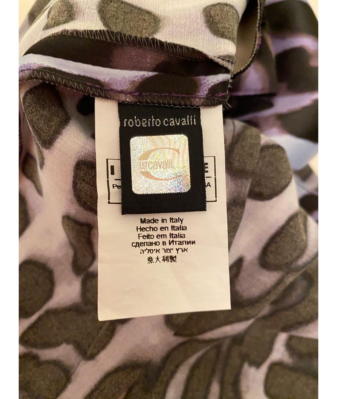 JUST CAVALLI Фиолетовое полиэстеровое коктейльное платье, фото 7