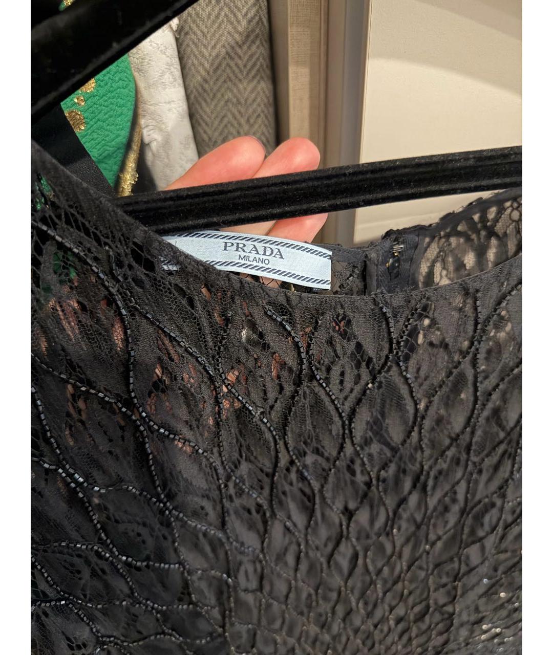 PRADA Черное шелковое вечернее платье, фото 3