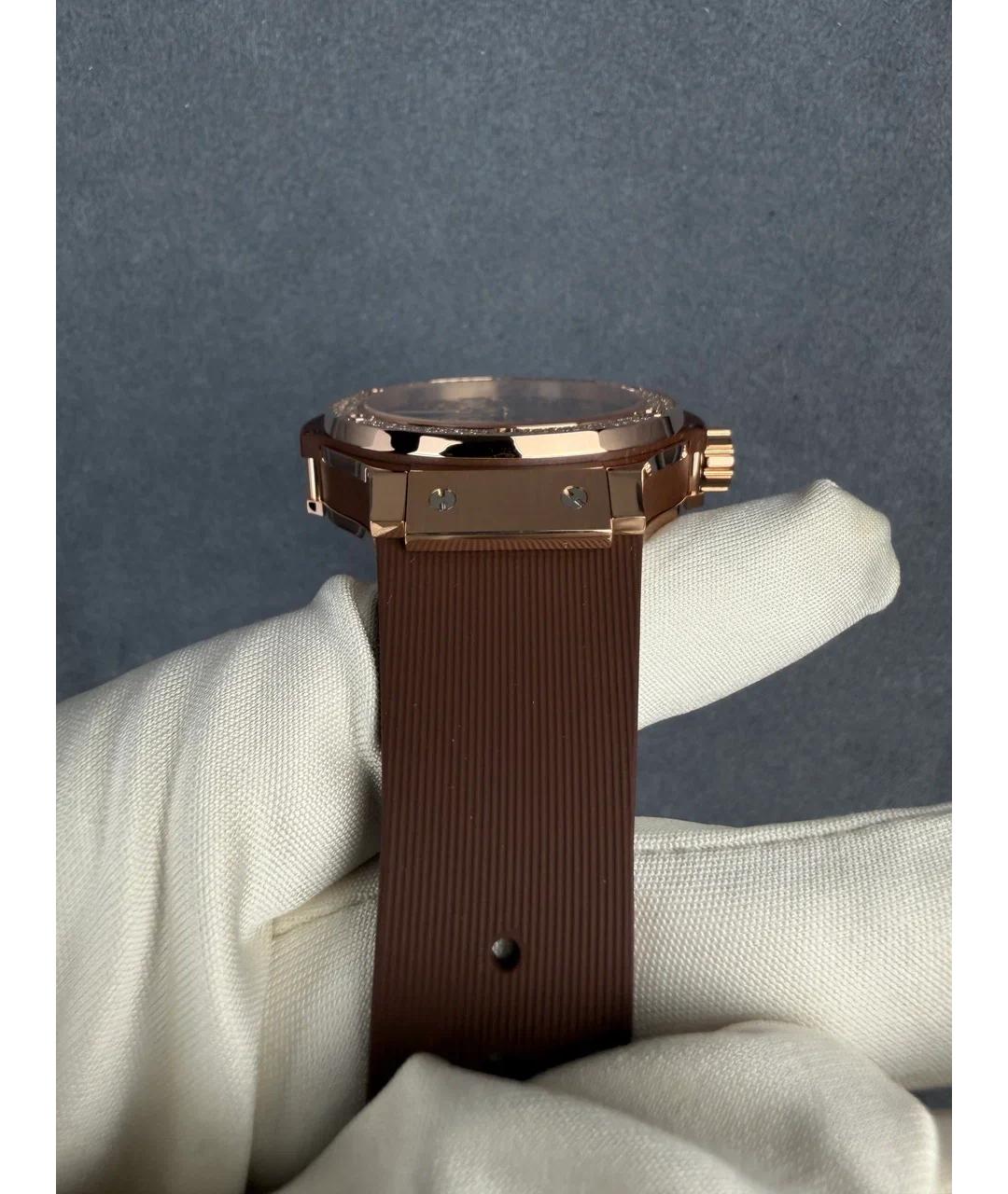 HUBLOT Коричневые часы из розового золота, фото 5