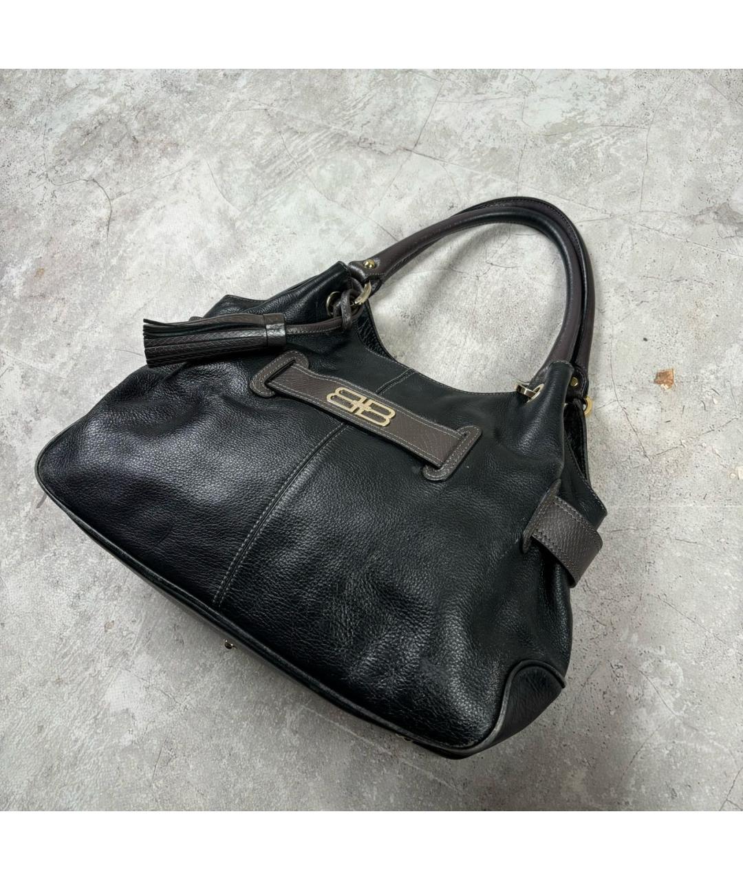 BALENCIAGA Черная кожаная сумка с короткими ручками, фото 2