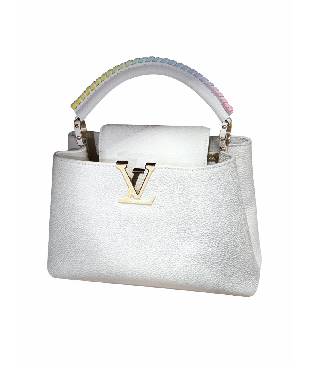 LOUIS VUITTON Белая кожаная сумка с короткими ручками, фото 1