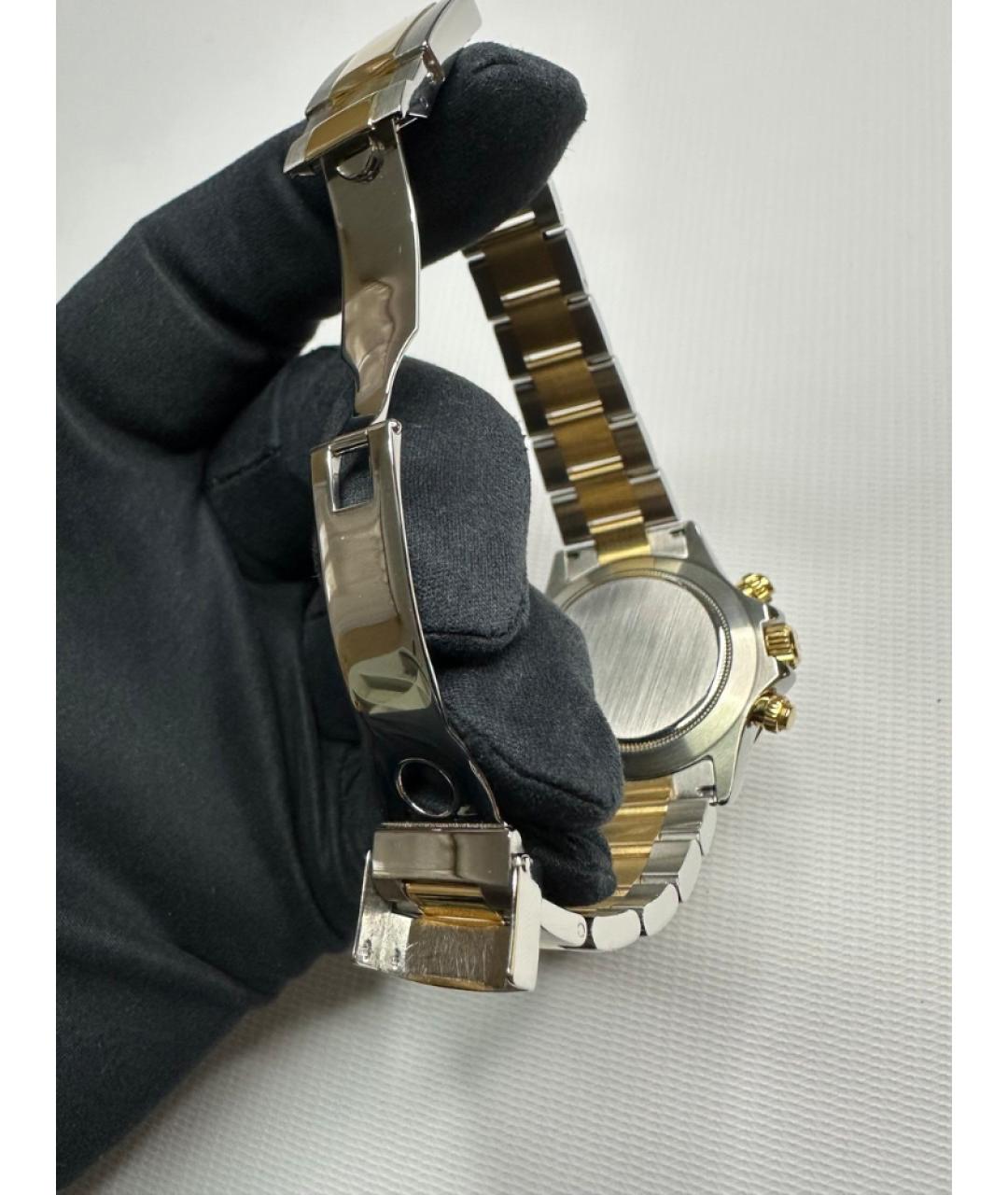ROLEX Черные часы из желтого золота, фото 6