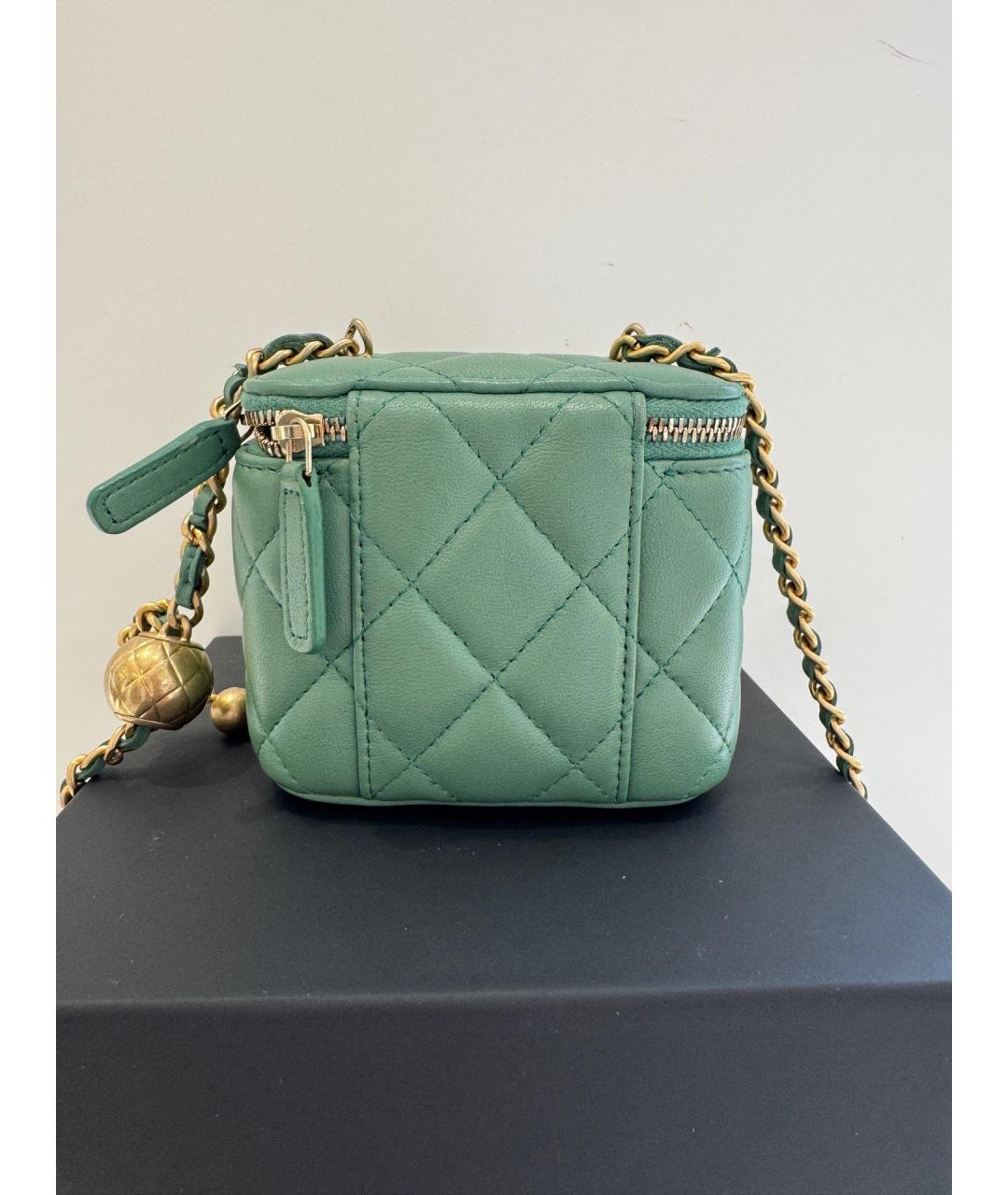 CHANEL Зеленая кожаная сумка через плечо, фото 2