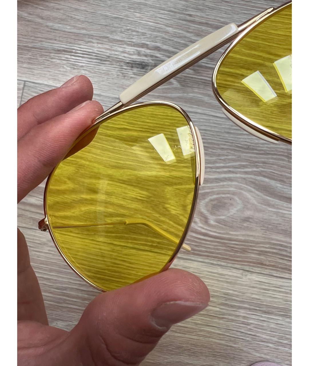 ACNE STUDIOS Золотые металлические солнцезащитные очки, фото 6