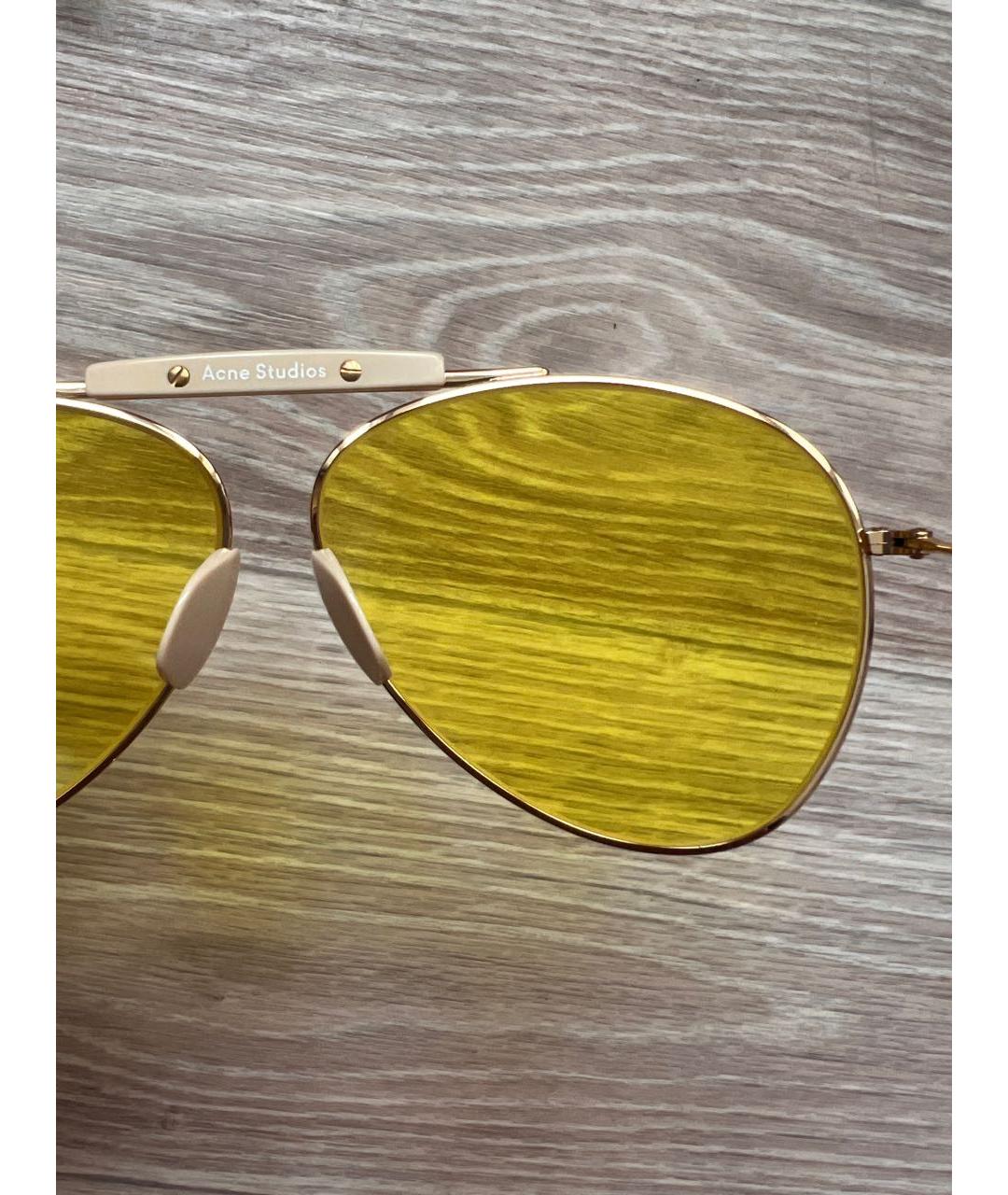 ACNE STUDIOS Золотые металлические солнцезащитные очки, фото 2