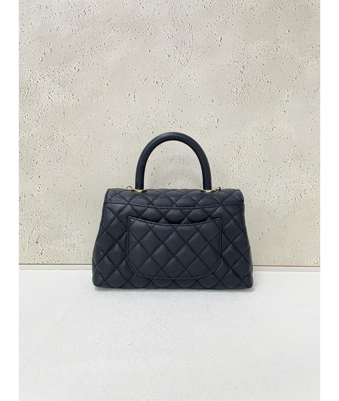CHANEL Черная кожаная сумка с короткими ручками, фото 2