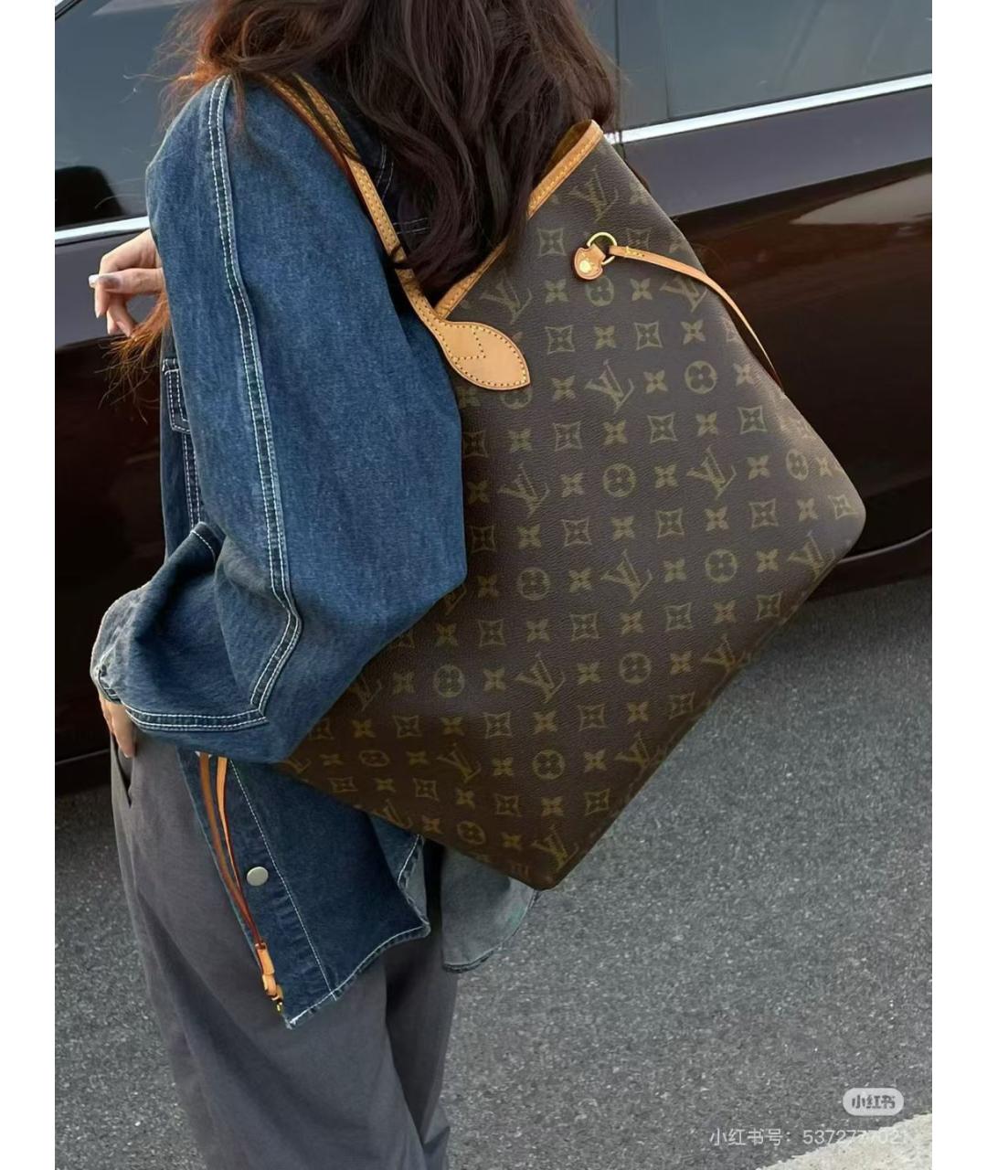 LOUIS VUITTON Коричневая сумка тоут, фото 6