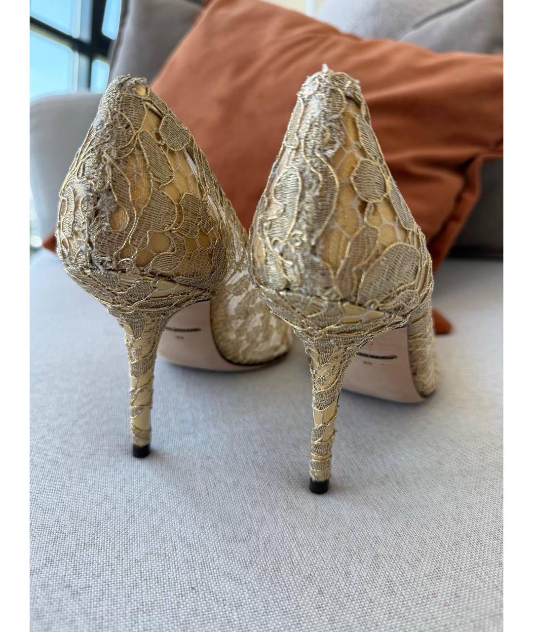 DOLCE&GABBANA Бежевые текстильные туфли, фото 3