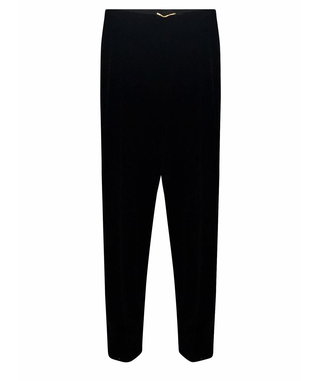SAINT LAURENT Черные велюровые прямые брюки, фото 1
