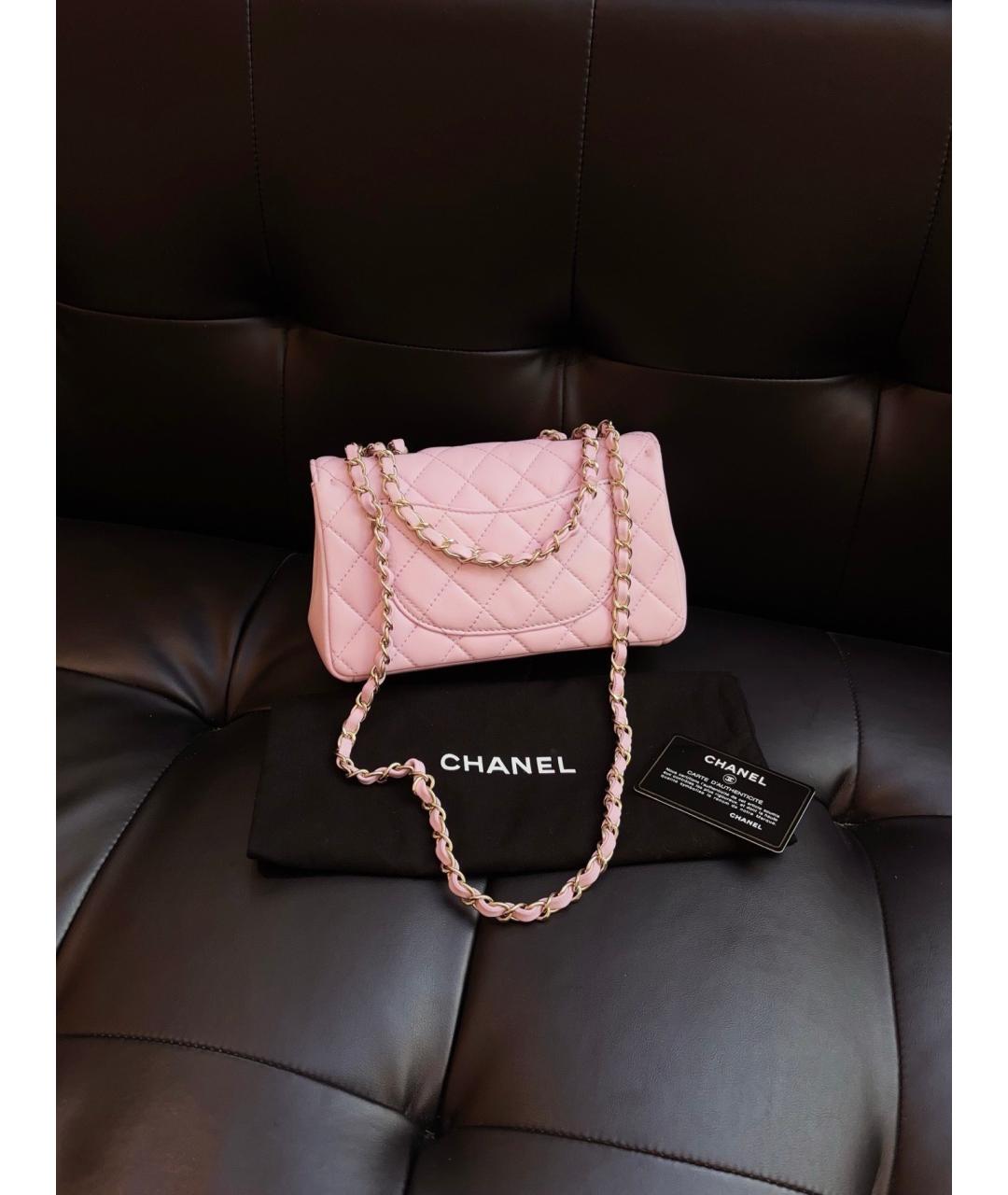 CHANEL Розовая кожаная сумка через плечо, фото 3