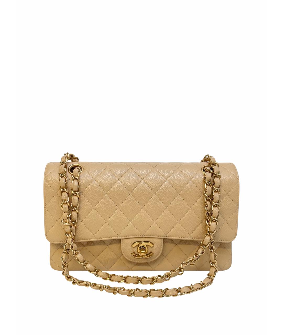 CHANEL Бежевая кожаная сумка через плечо, фото 1
