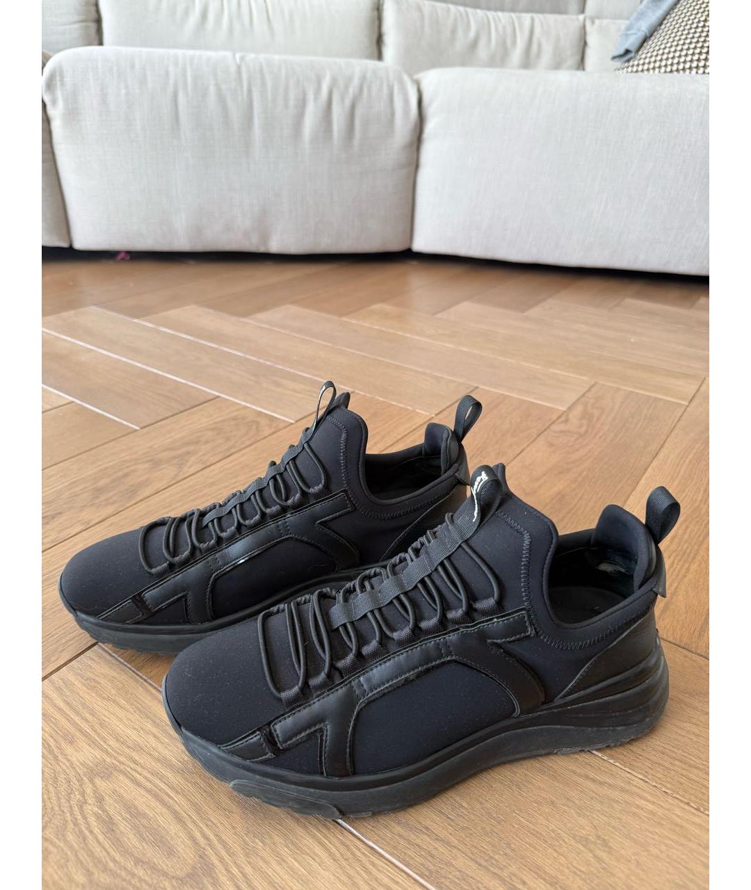 FERRAGAMO Черные неопреновые низкие кроссовки / кеды, фото 7